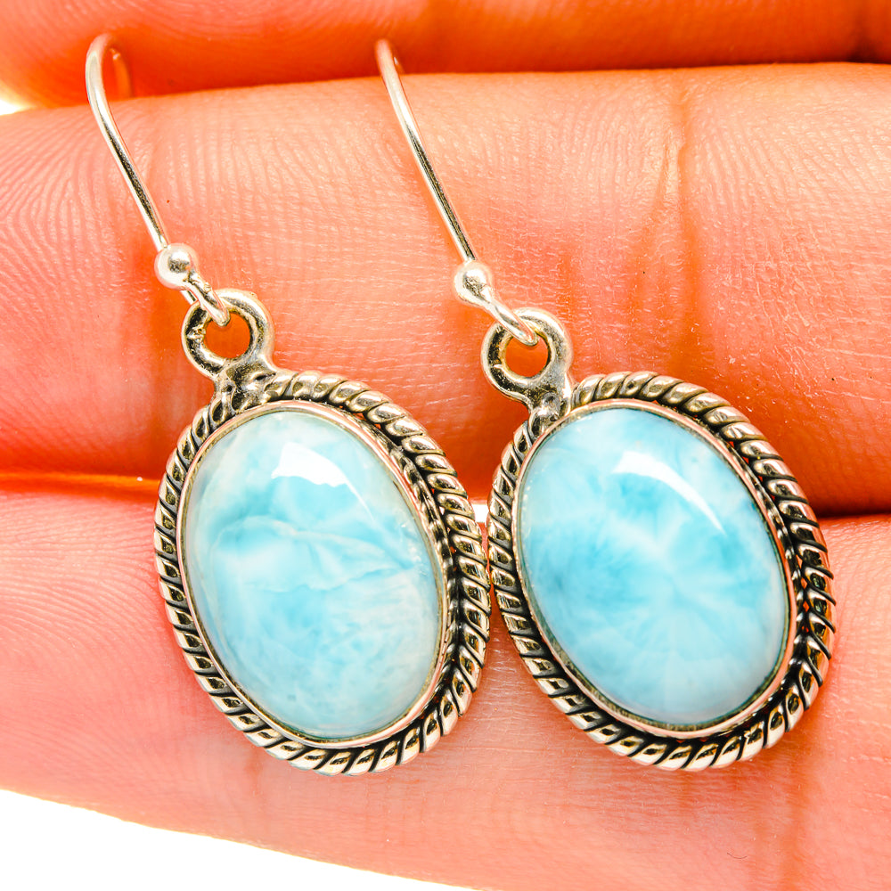Larimar Earrings handcrafted by Anasilvercos - EARR418013