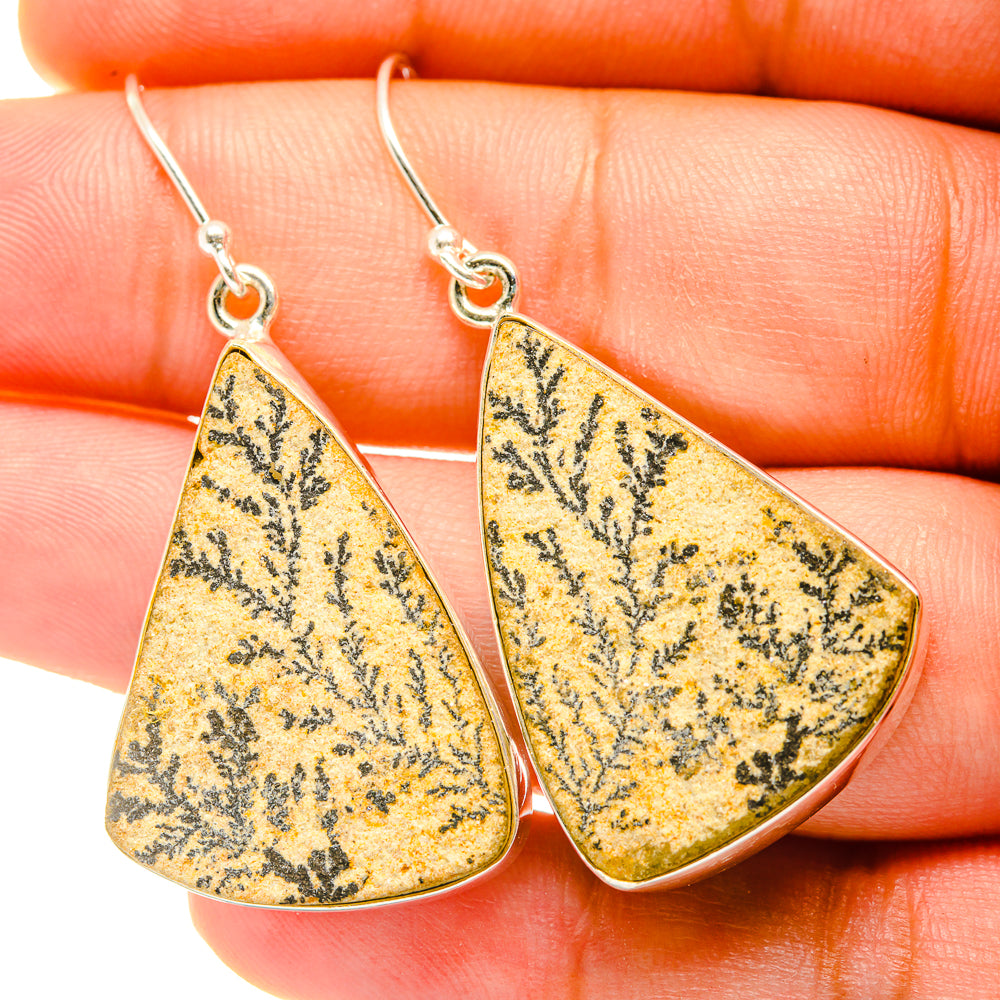 Germany Psilomelane Dendrite Earrings handcrafted by Anasilvercos - EARR418025
