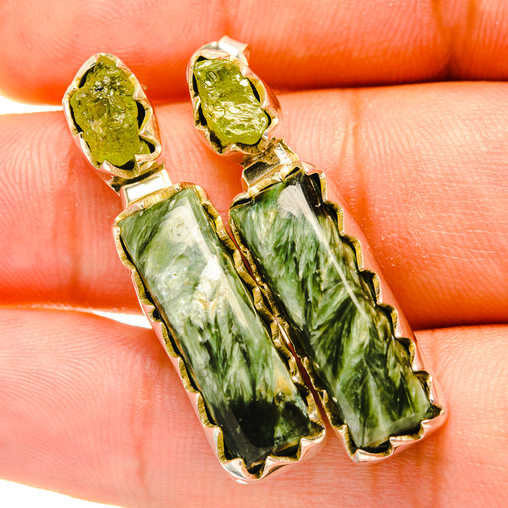 Seraphinite Earrings handcrafted by Anasilvercos - EARR418027