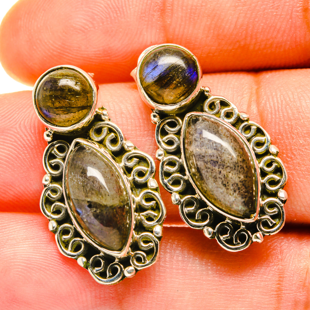 Labradorite Earrings handcrafted by Anasilvercos - EARR418028