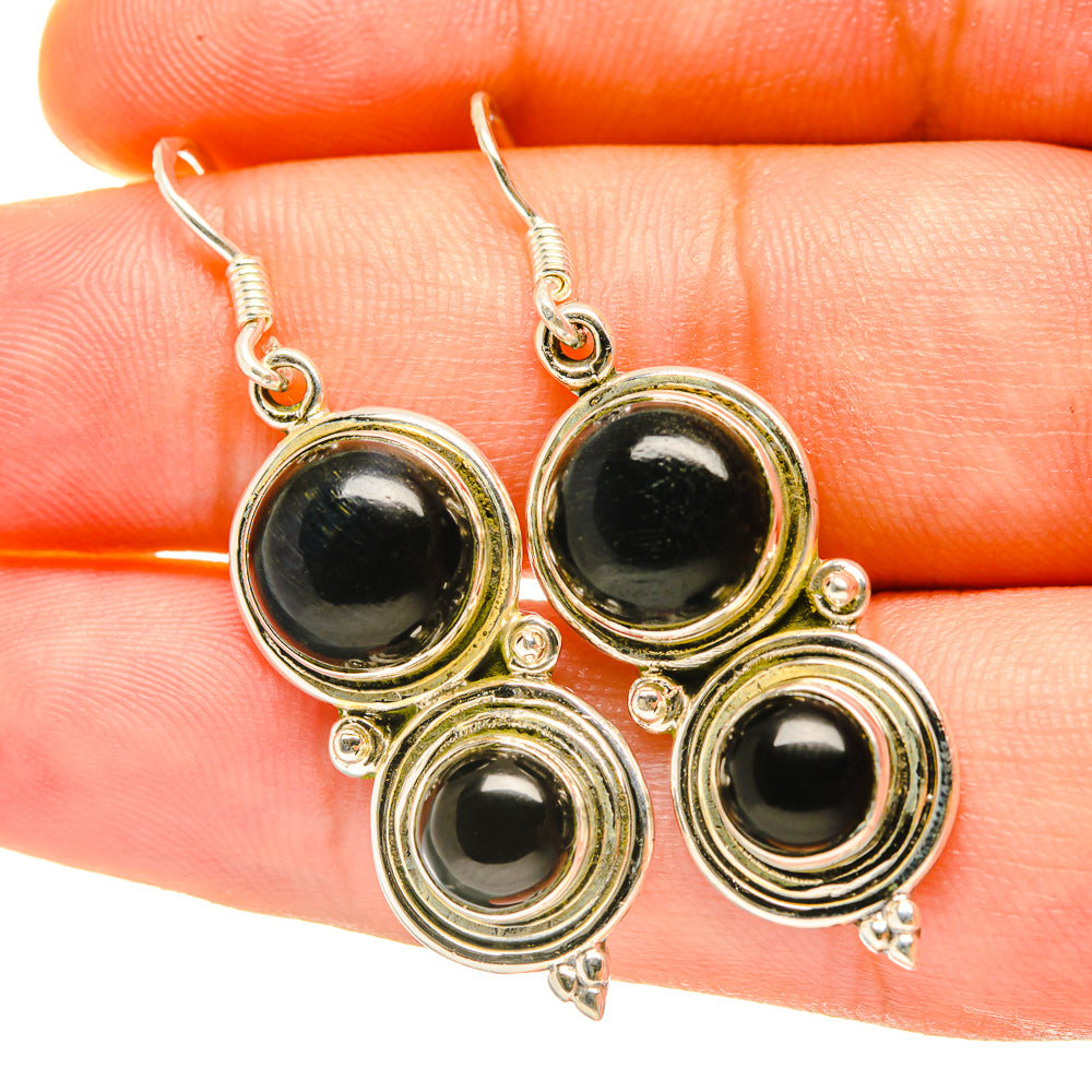 Black Onyx Earrings handcrafted by Anasilvercos - EARR418029