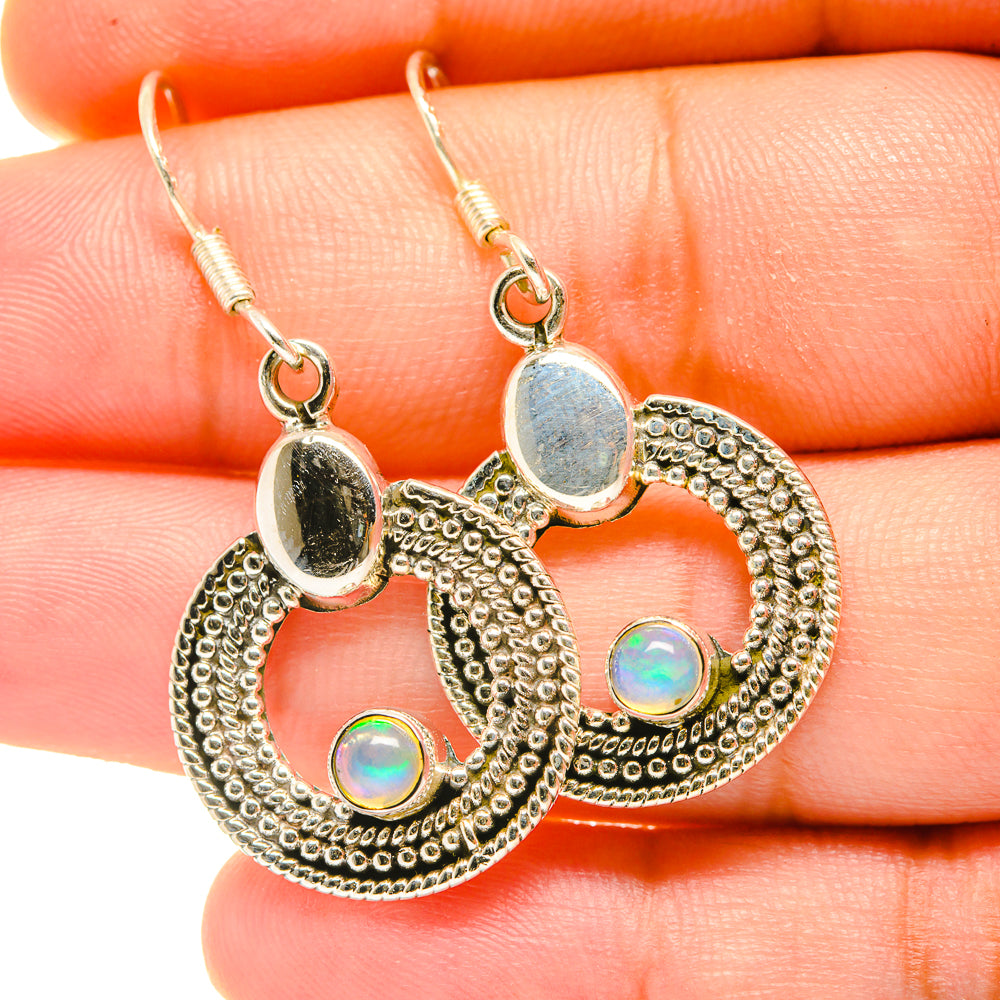 Ethiopian Opal Earrings handcrafted by Anasilvercos - EARR418037