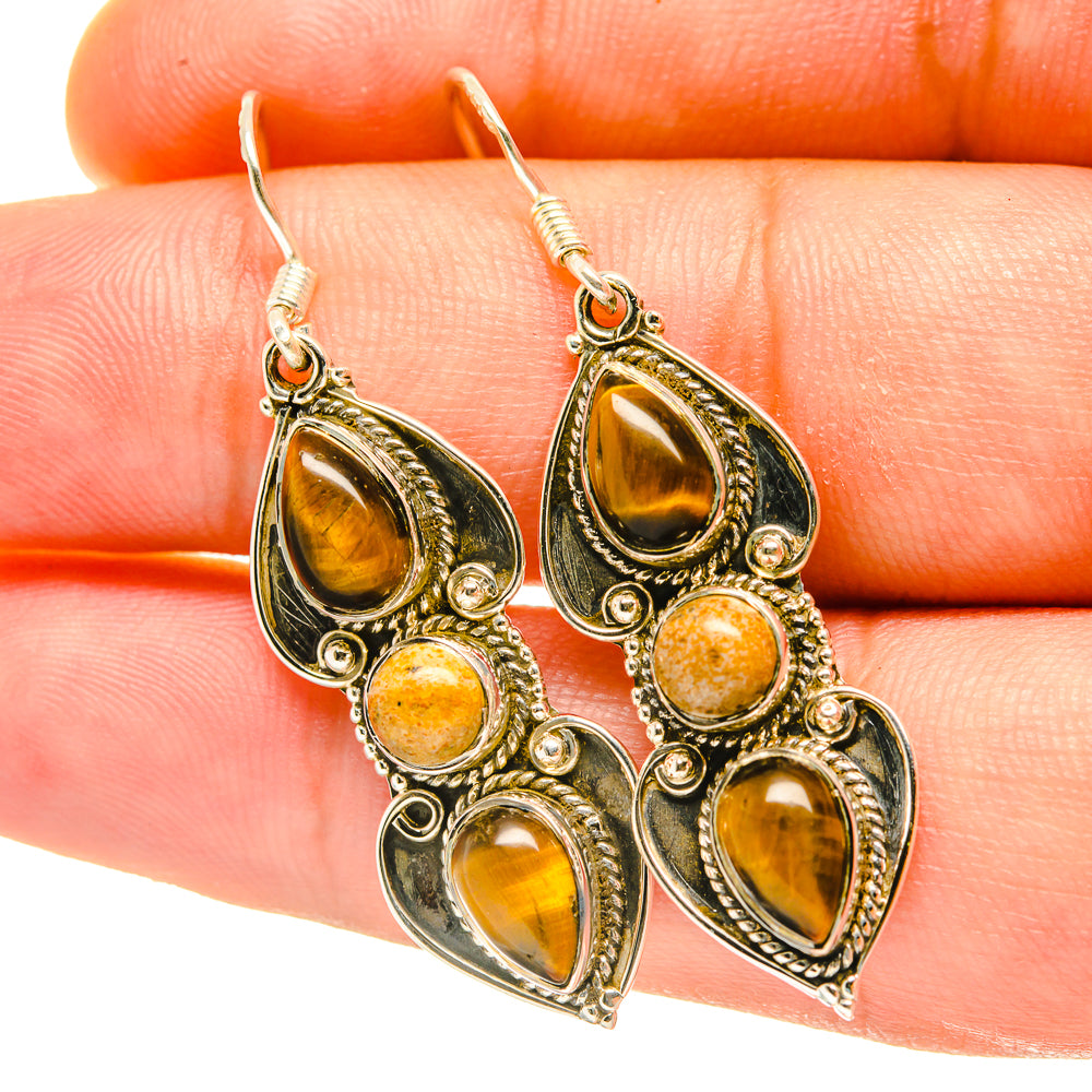 Tiger Eye Earrings handcrafted by Anasilvercos - EARR418039