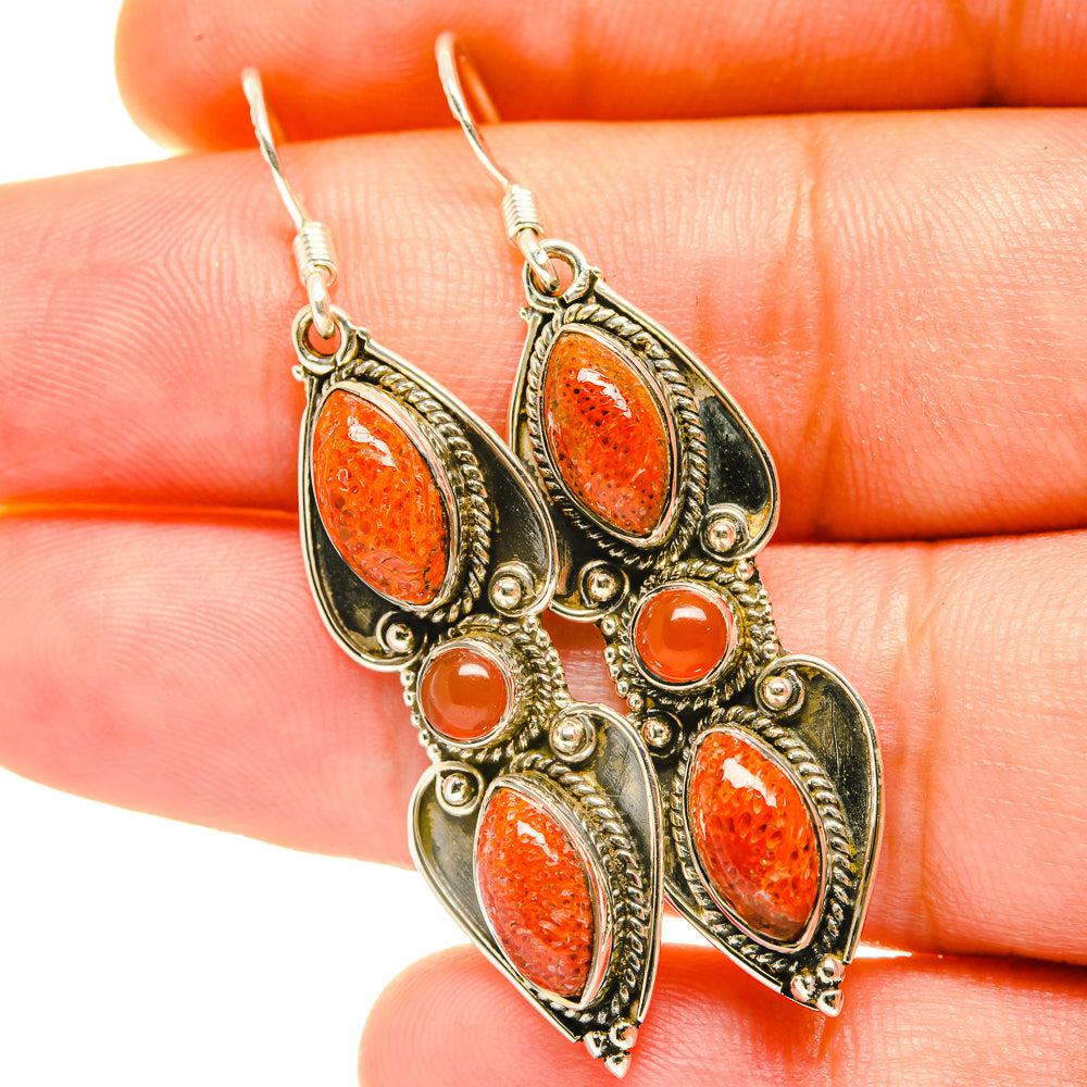 Sponge Coral Earrings handcrafted by Anasilvercos - EARR418049