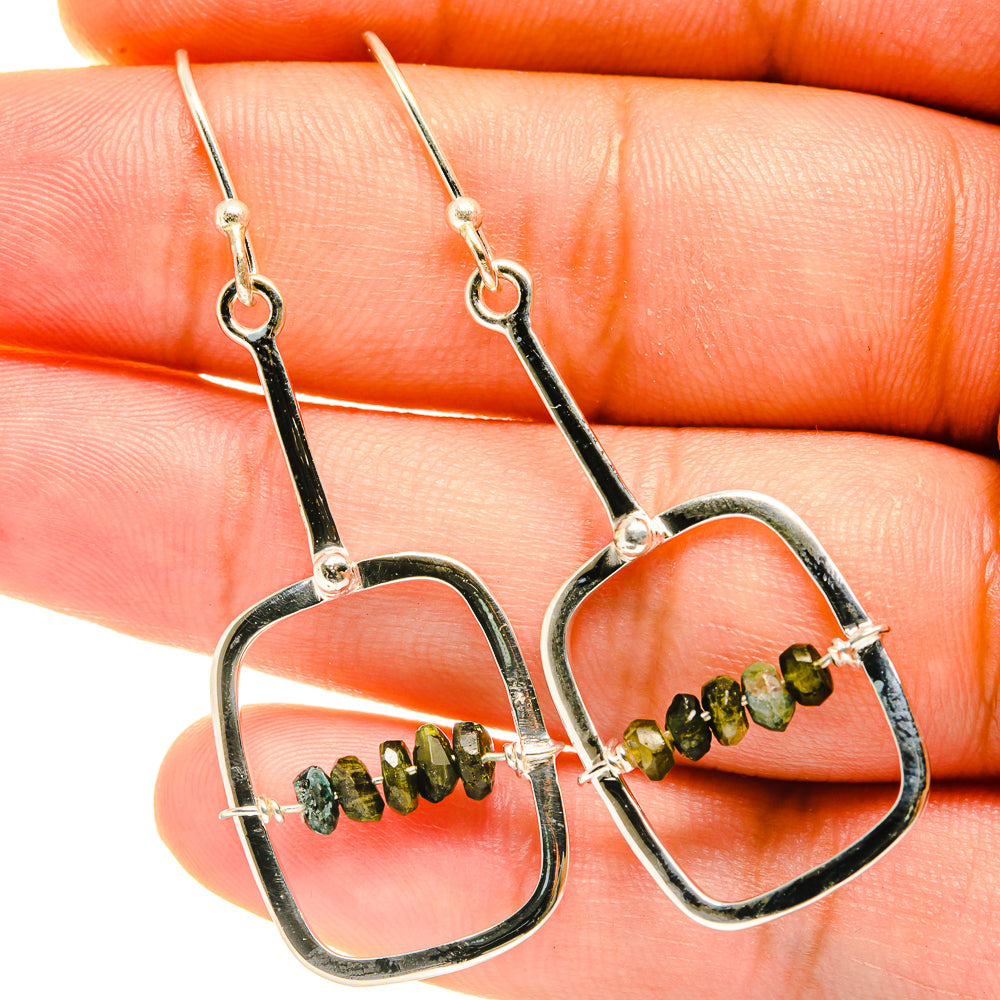 Green Tourmaline Earrings handcrafted by Anasilvercos - EARR418052