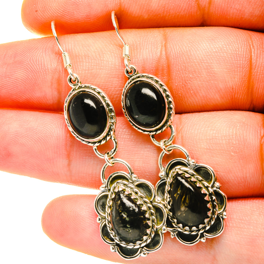 Black Onyx Earrings handcrafted by Anasilvercos - EARR418057