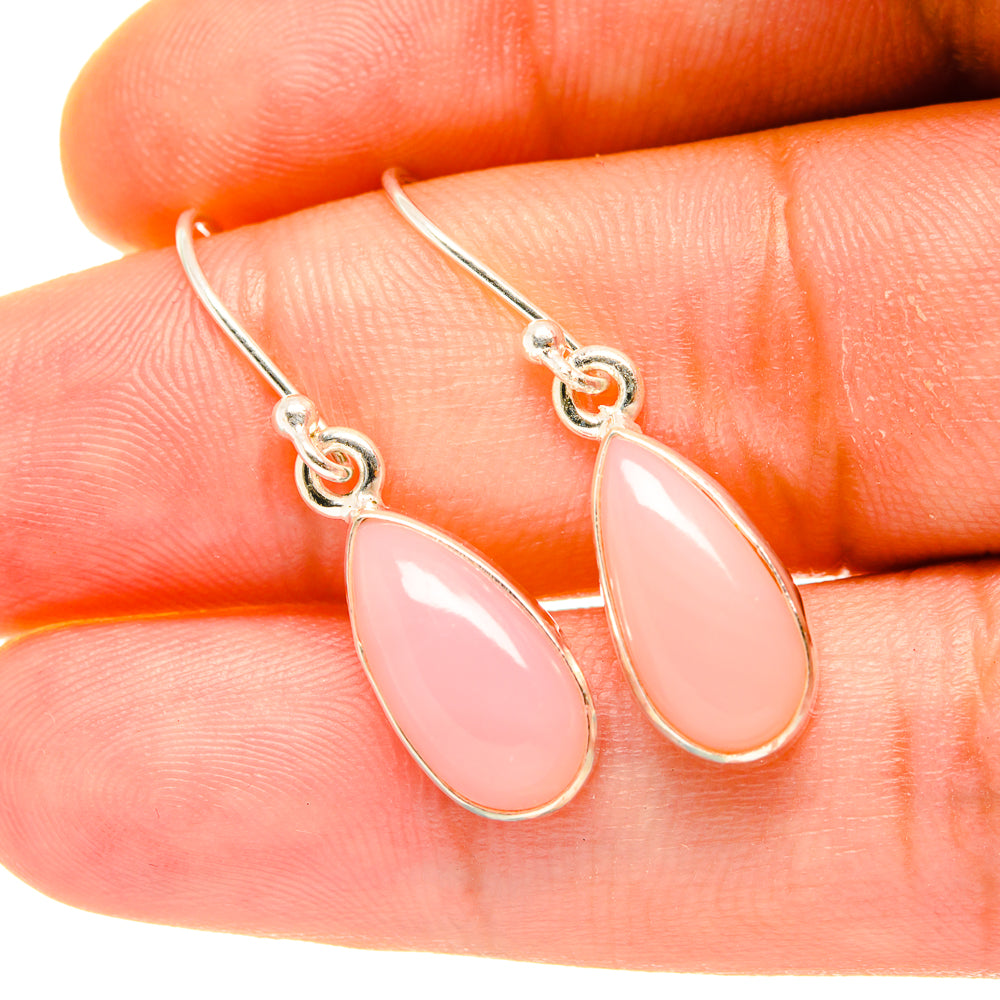 Pink Opal Earrings handcrafted by Anasilvercos - EARR418064