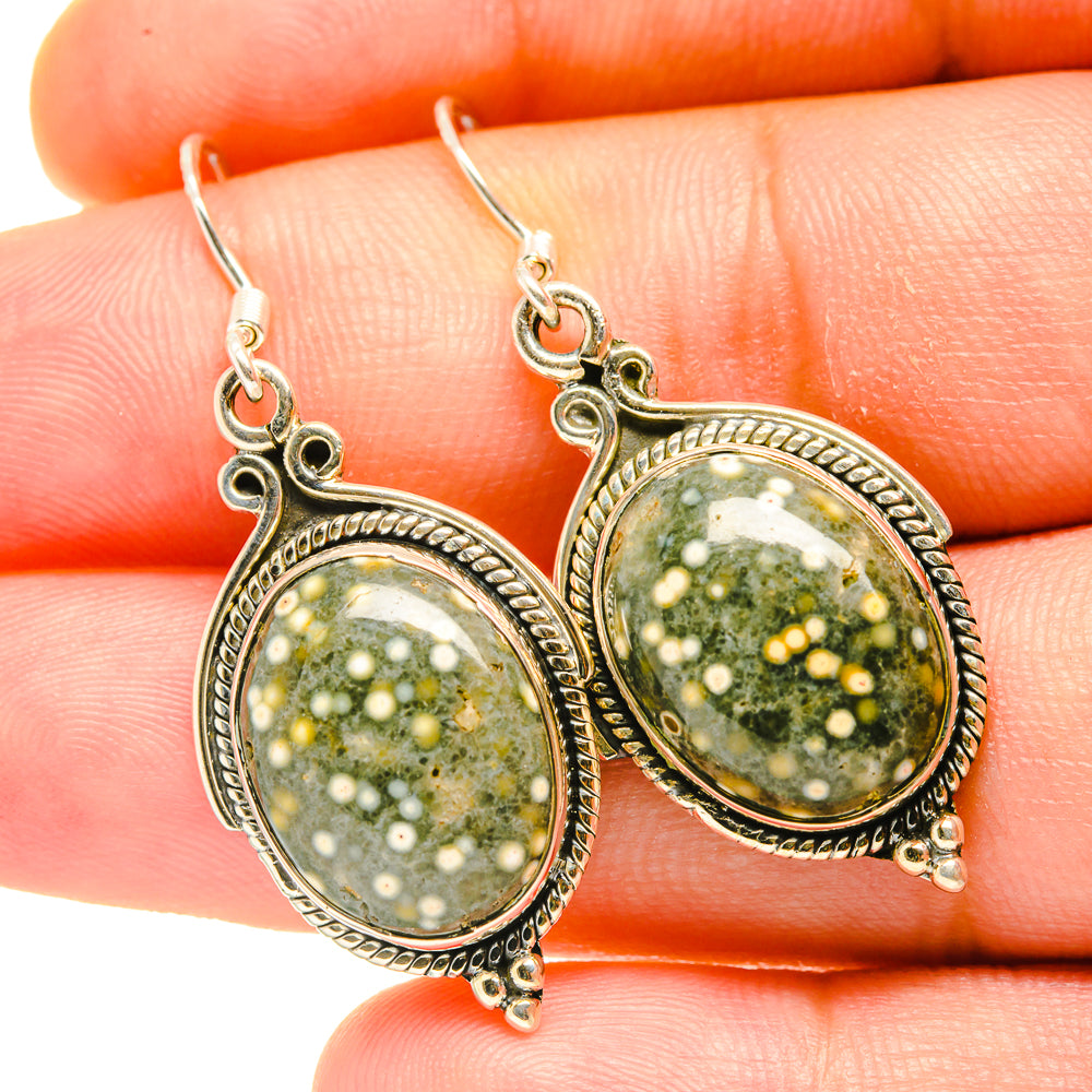 Ocean Jasper Earrings handcrafted by Anasilvercos - EARR418066