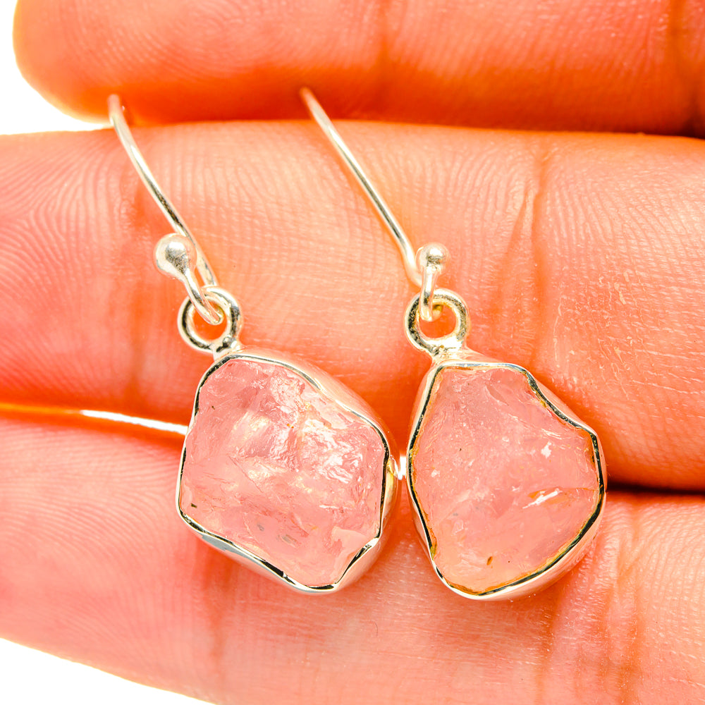 Rose Quartz Earrings handcrafted by Anasilvercos - EARR418069