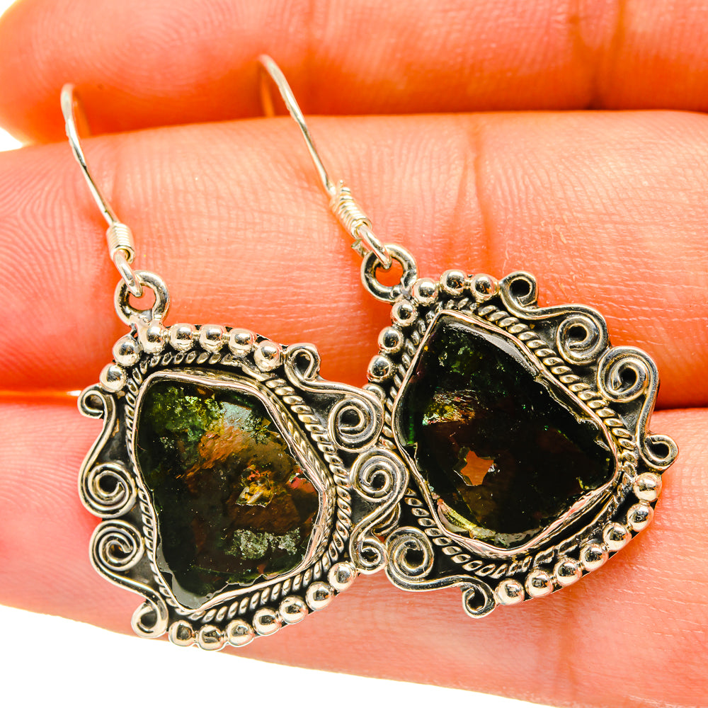 Green Tourmaline Earrings handcrafted by Anasilvercos - EARR418071