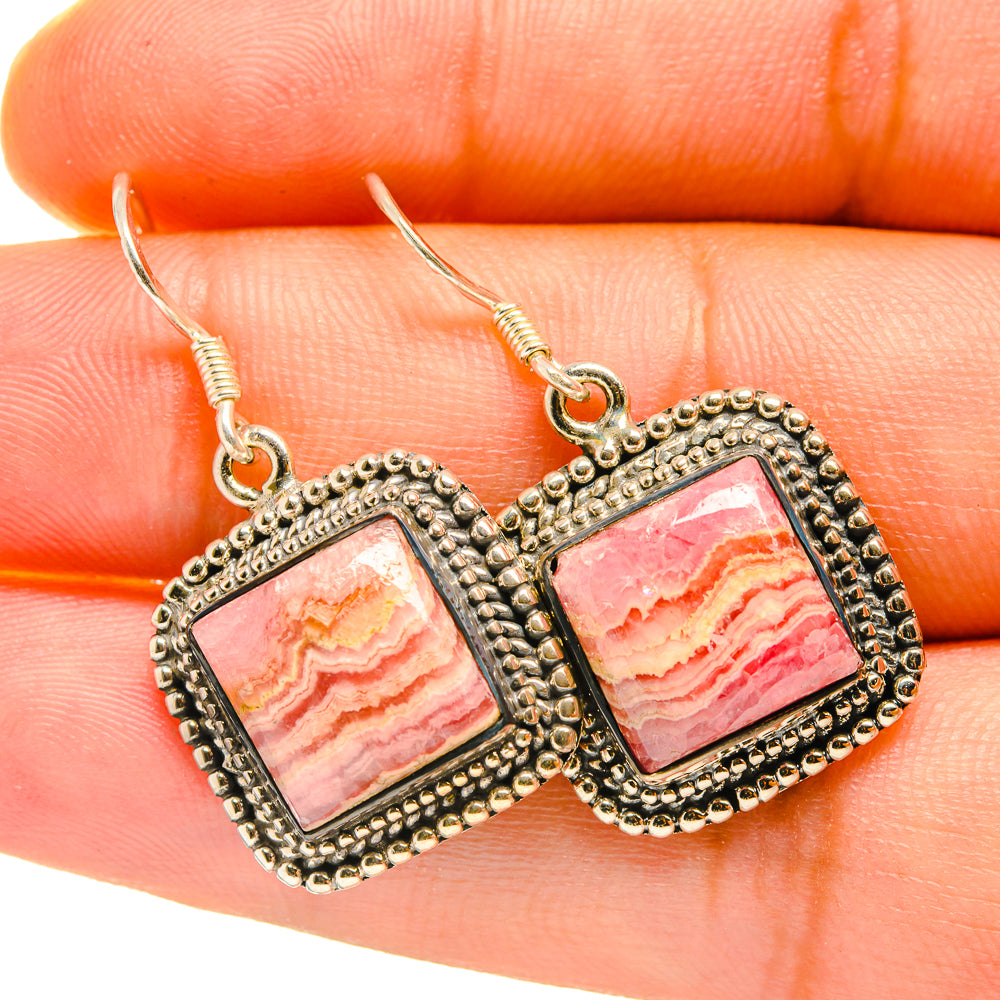 Rhodochrosite Earrings handcrafted by Anasilvercos - EARR418075