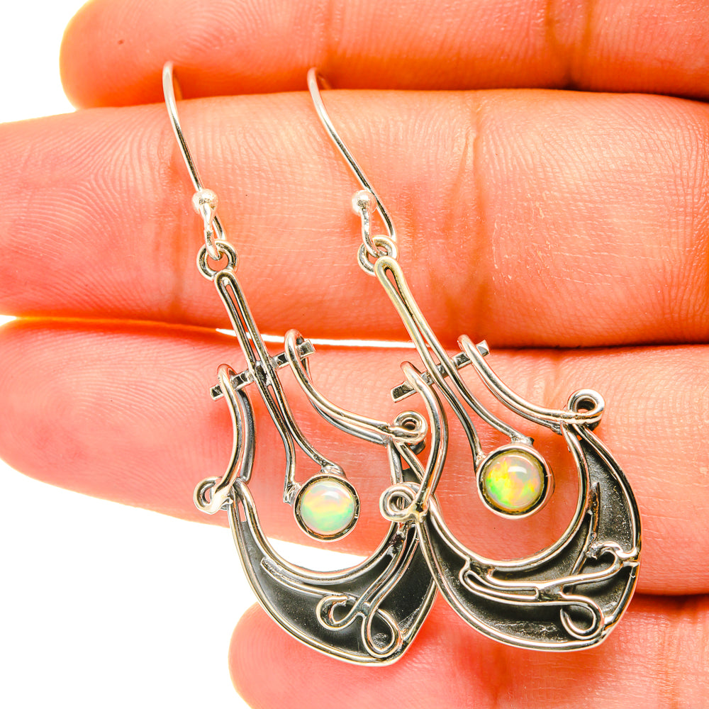 Ethiopian Opal Earrings handcrafted by Anasilvercos - EARR418083