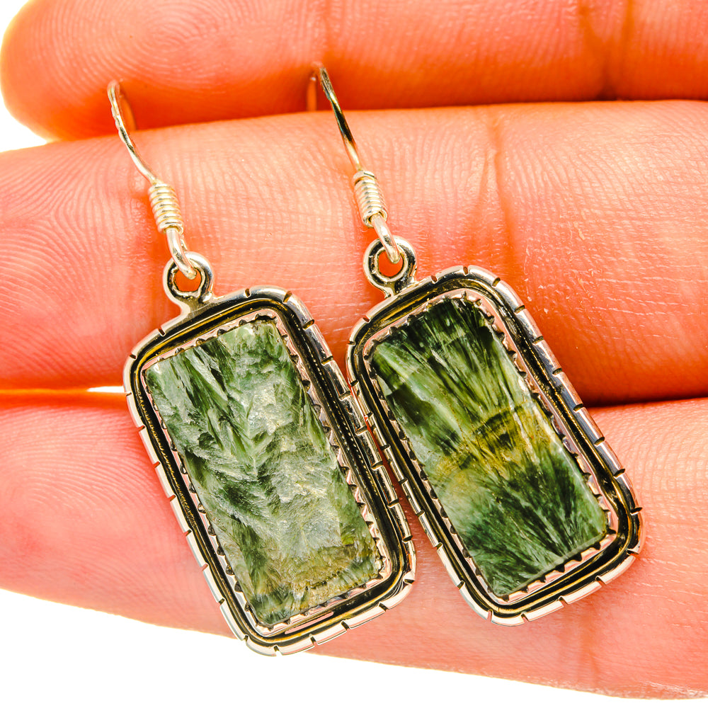 Seraphinite Earrings handcrafted by Anasilvercos - EARR418087