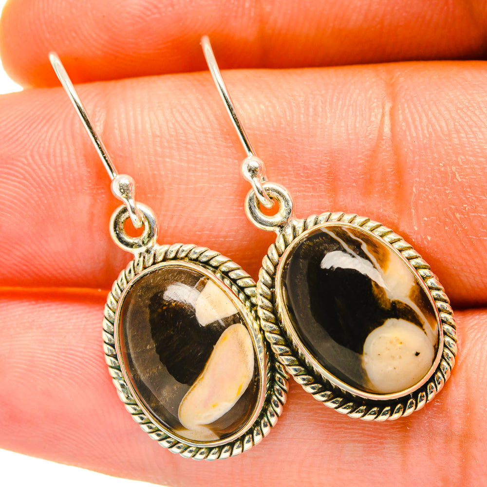 Peanut Wood Jasper Earrings handcrafted by Anasilvercos - EARR418091