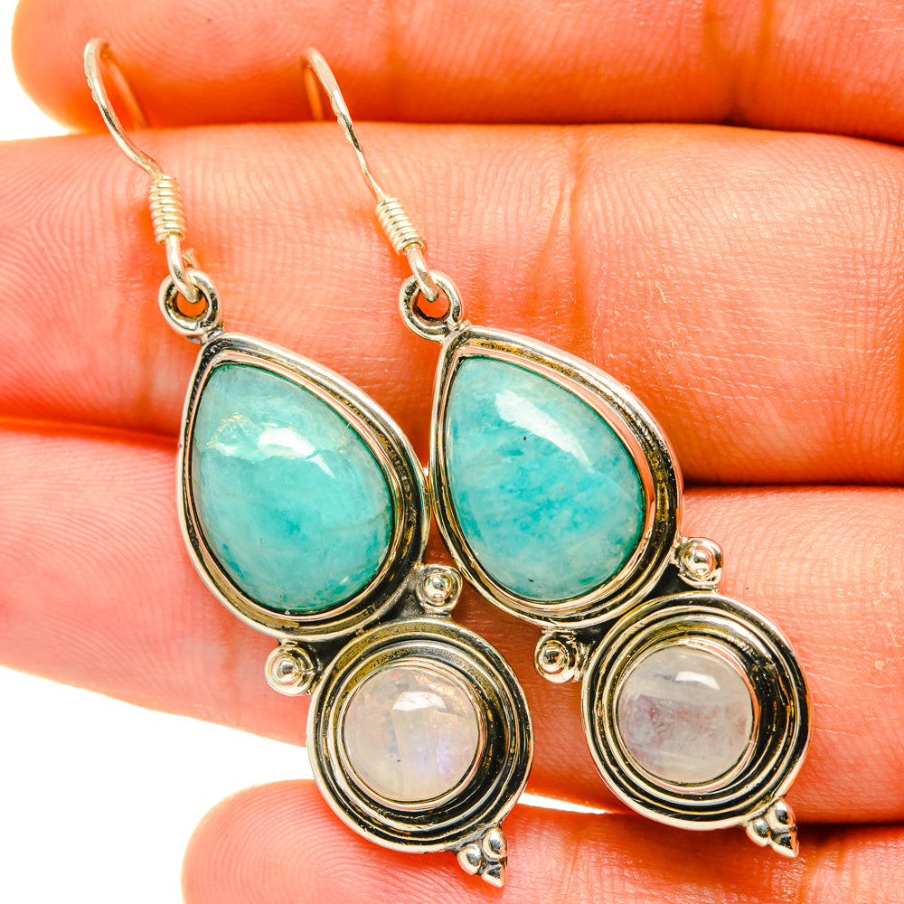 Peruvian Opal, Rainbow Moonstone Earrings handcrafted by Anasilvercos - EARR418113