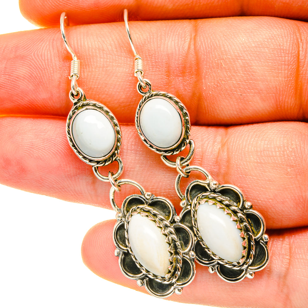 Owyhee Opal, Moonstone Earrings handcrafted by Anasilvercos - EARR418115