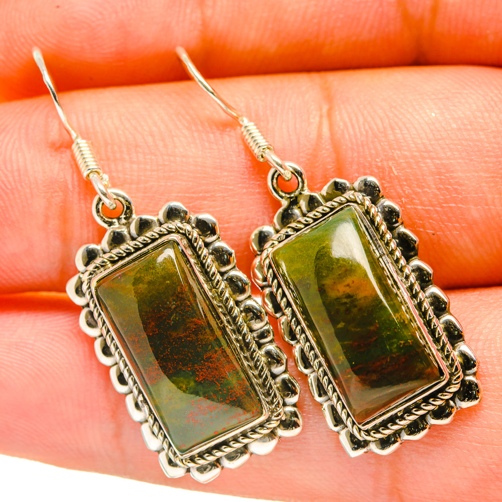 Bloodstone Earrings handcrafted by Anasilvercos - EARR418116