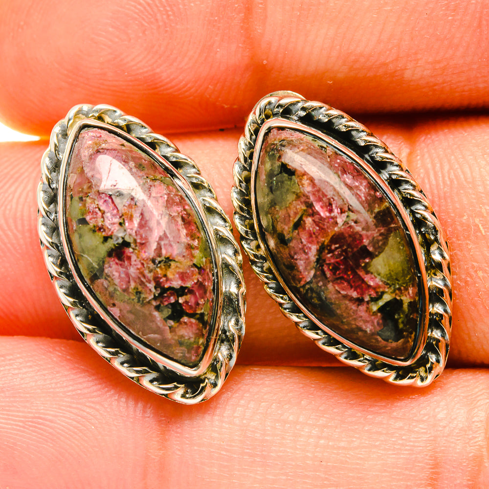 Russian Eudialyte Earrings handcrafted by Anasilvercos - EARR418126