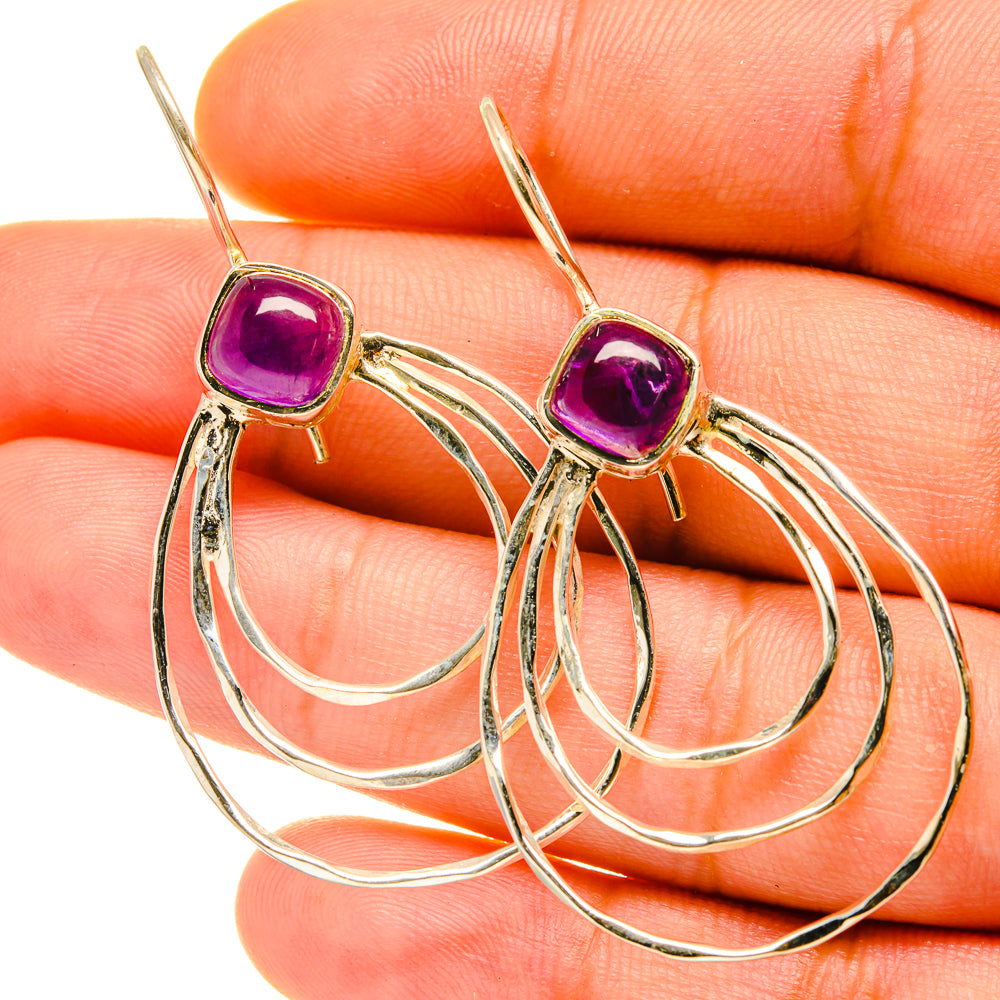 Amethyst Earrings handcrafted by Anasilvercos - EARR418127