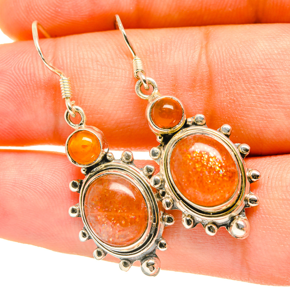 Sunstone Earrings handcrafted by Anasilvercos - EARR418145