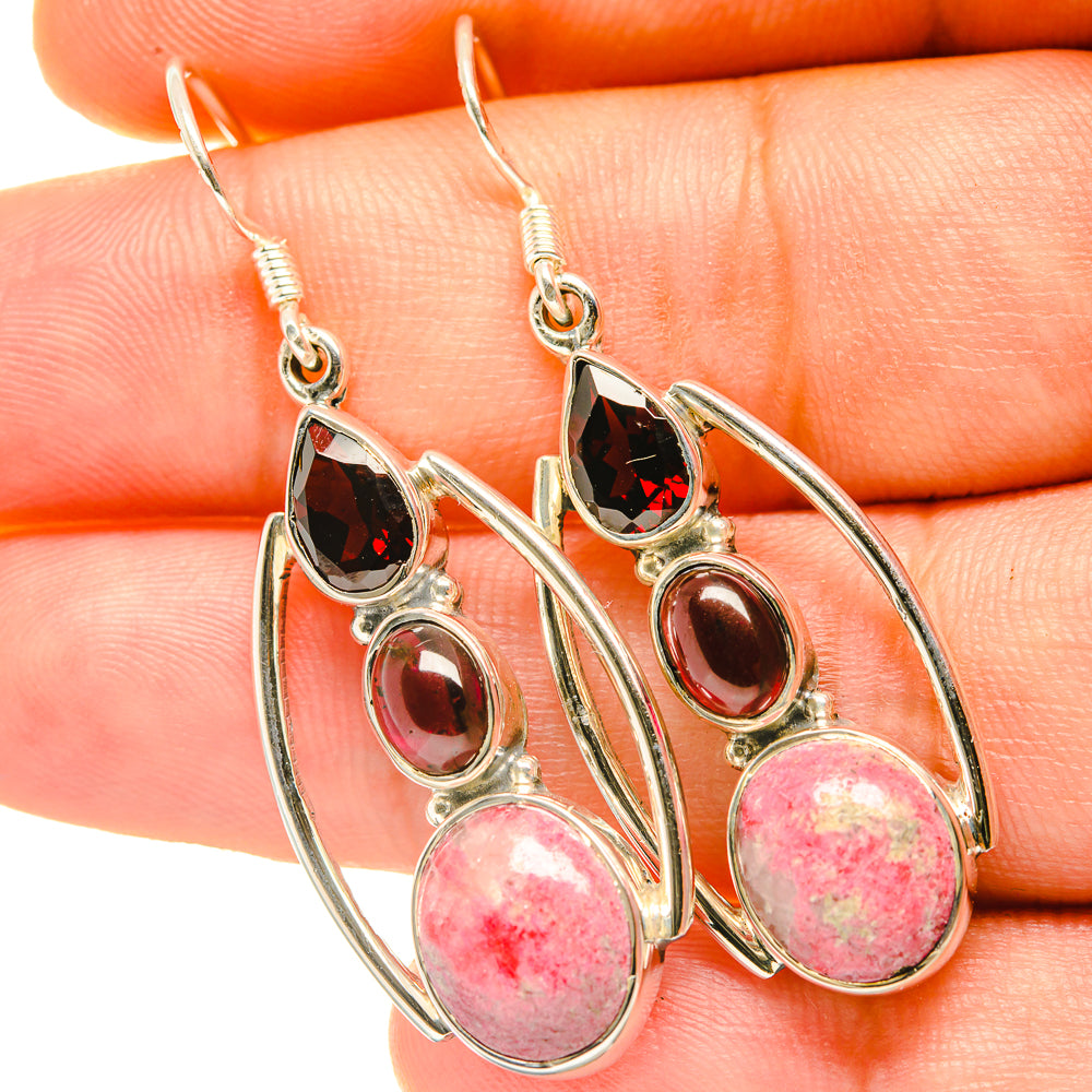 Rhodochrosite Earrings handcrafted by Anasilvercos - EARR418171