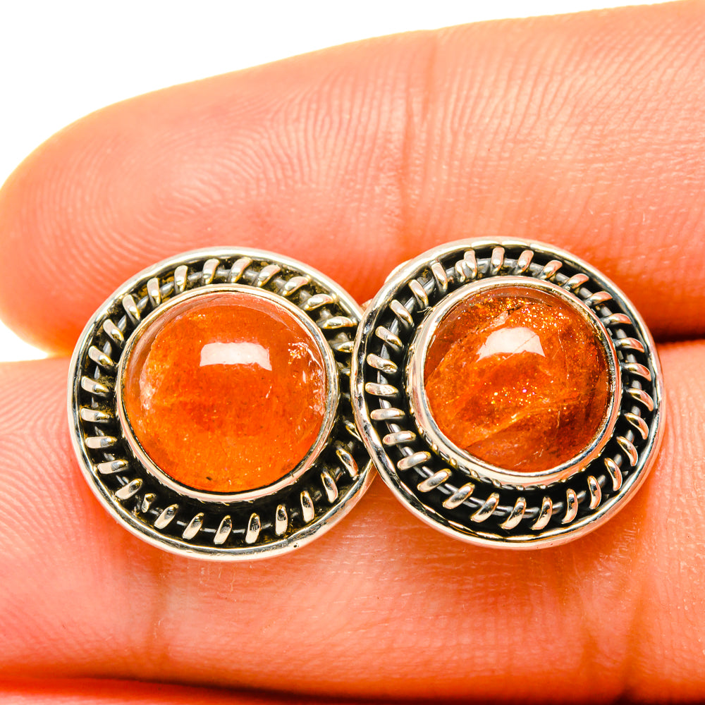 Sunstone Earrings handcrafted by Anasilvercos - EARR418172