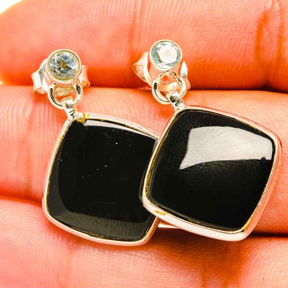 Black Onyx Earrings handcrafted by Anasilvercos - EARR418174