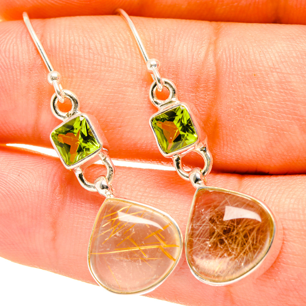 Rutilated Quartz Earrings handcrafted by Anasilvercos - EARR418177
