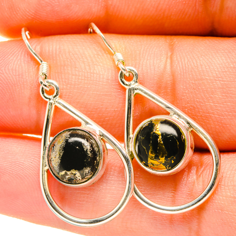 Golden Seraphinite Earrings handcrafted by Anasilvercos - EARR418183