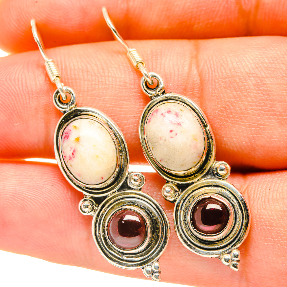 Rhodonite Earrings handcrafted by Anasilvercos - EARR418186