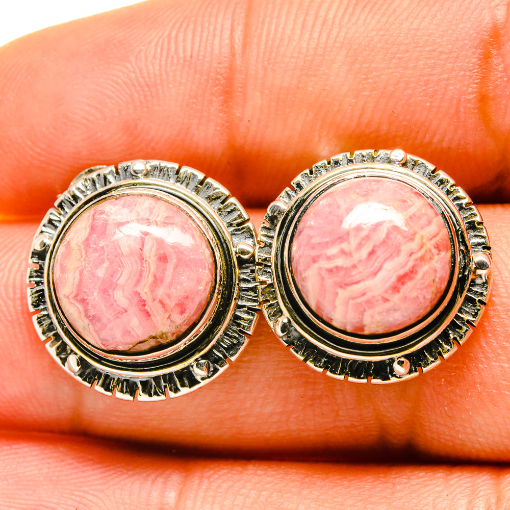 Rhodochrosite Earrings handcrafted by Anasilvercos - EARR418194