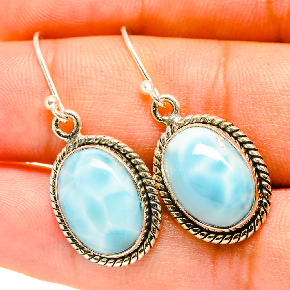 Larimar Earrings handcrafted by Anasilvercos - EARR418198