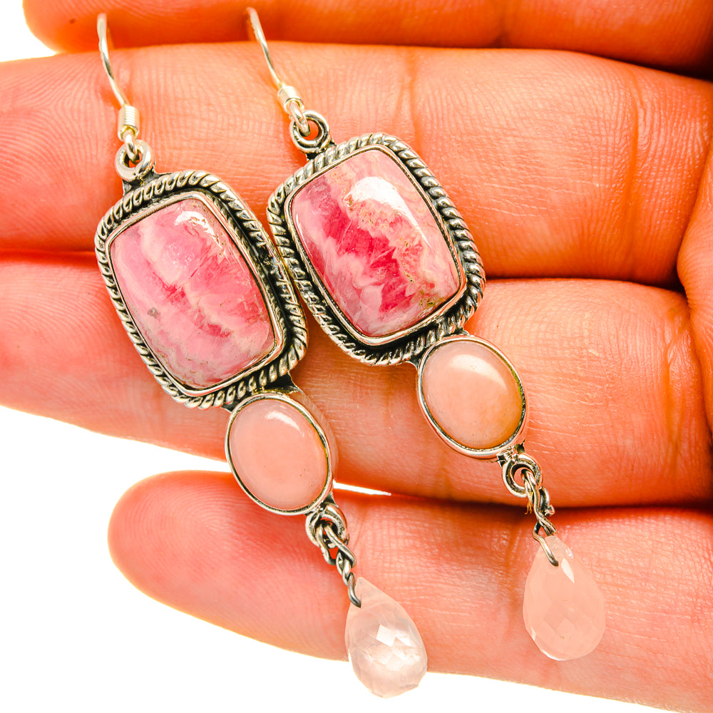 Rhodochrosite Earrings handcrafted by Anasilvercos - EARR418203
