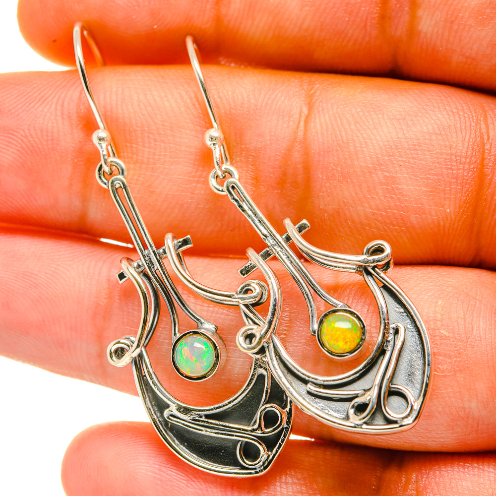 Ethiopian Opal Earrings handcrafted by Anasilvercos - EARR418205