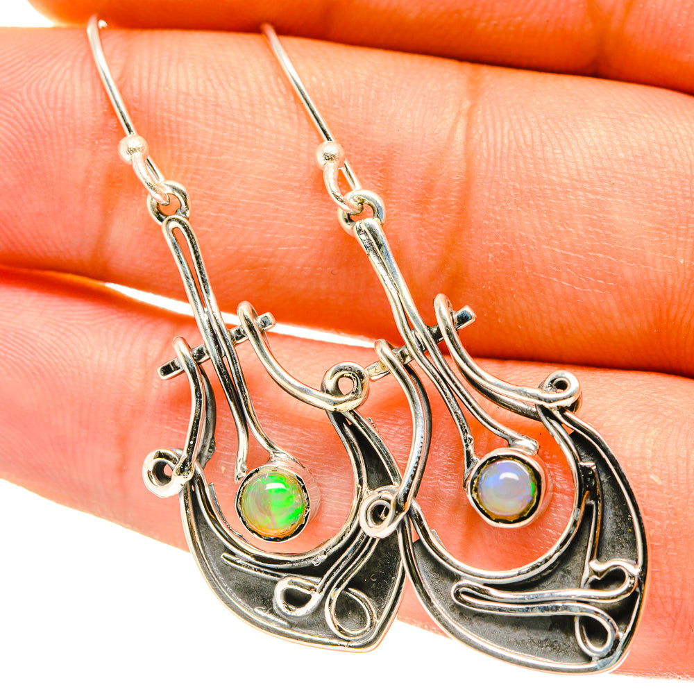 Ethiopian Opal Earrings handcrafted by Anasilvercos - EARR418210