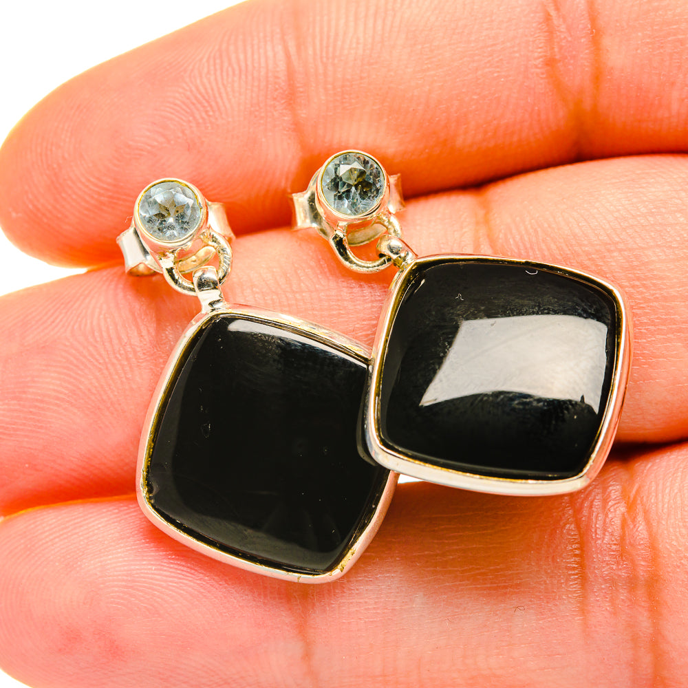 Black Onyx Earrings handcrafted by Anasilvercos - EARR418211