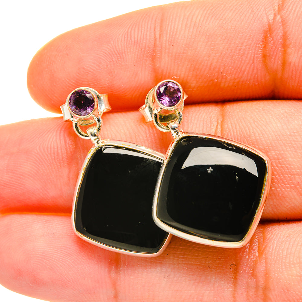 Black Onyx Earrings handcrafted by Anasilvercos - EARR418215
