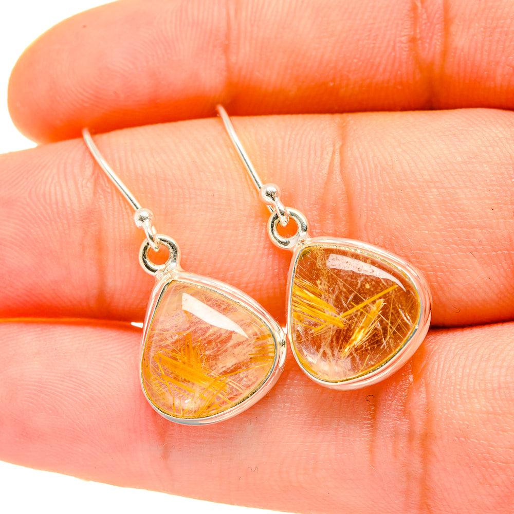 Rutilated Quartz Earrings handcrafted by Anasilvercos - EARR418216