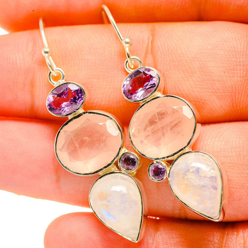 Rose Quartz Earrings handcrafted by Anasilvercos - EARR418220