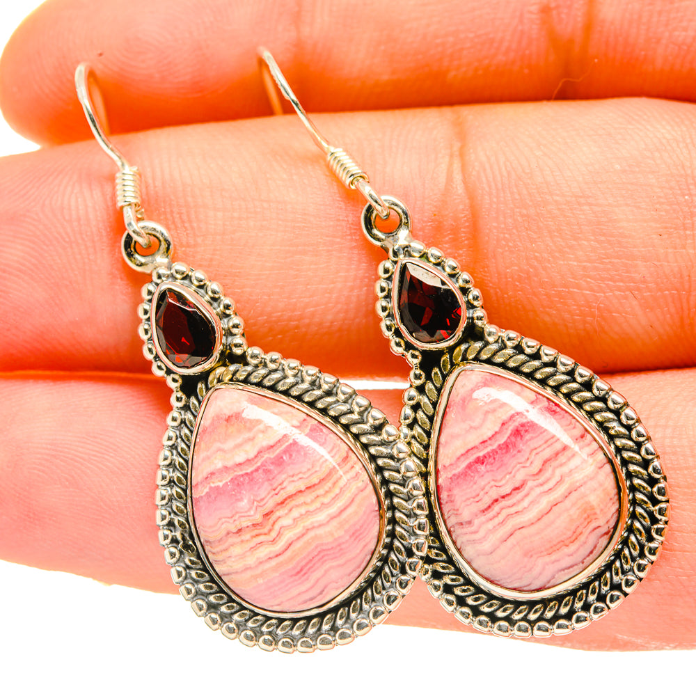 Rhodochrosite Earrings handcrafted by Anasilvercos - EARR418221