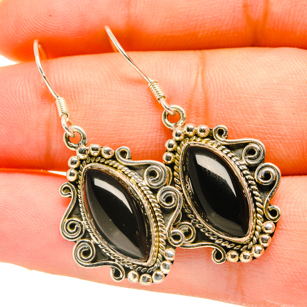 Black Onyx Earrings handcrafted by Anasilvercos - EARR418222