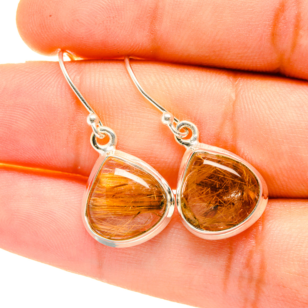 Rutilated Quartz Earrings handcrafted by Anasilvercos - EARR418225