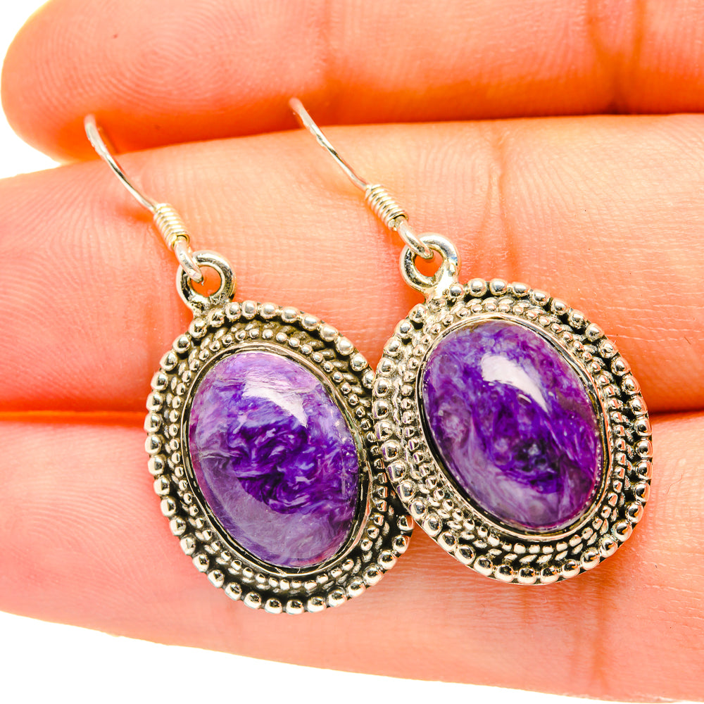 Charoite Earrings handcrafted by Anasilvercos - EARR418226