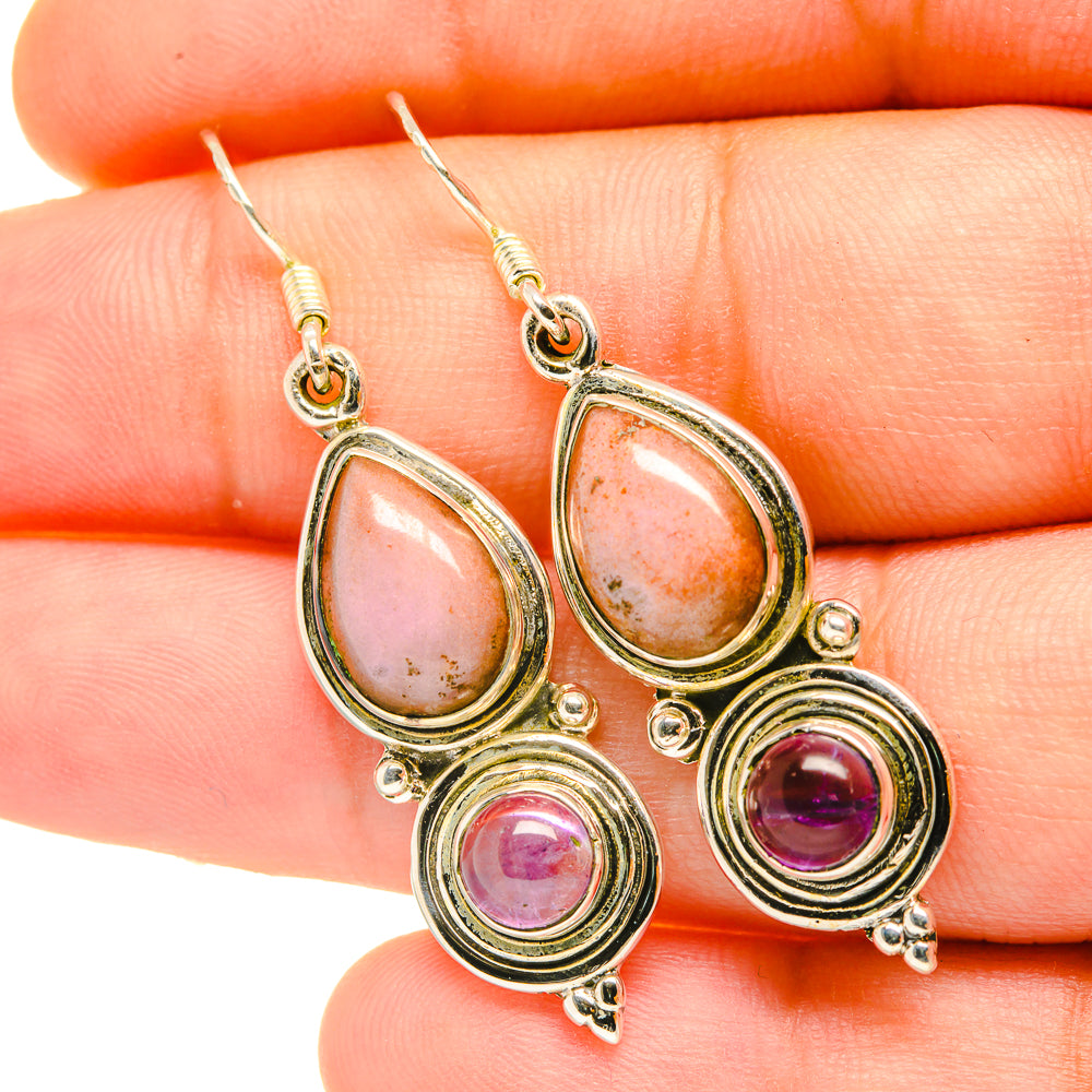 Pink Opal Earrings handcrafted by Anasilvercos - EARR418227