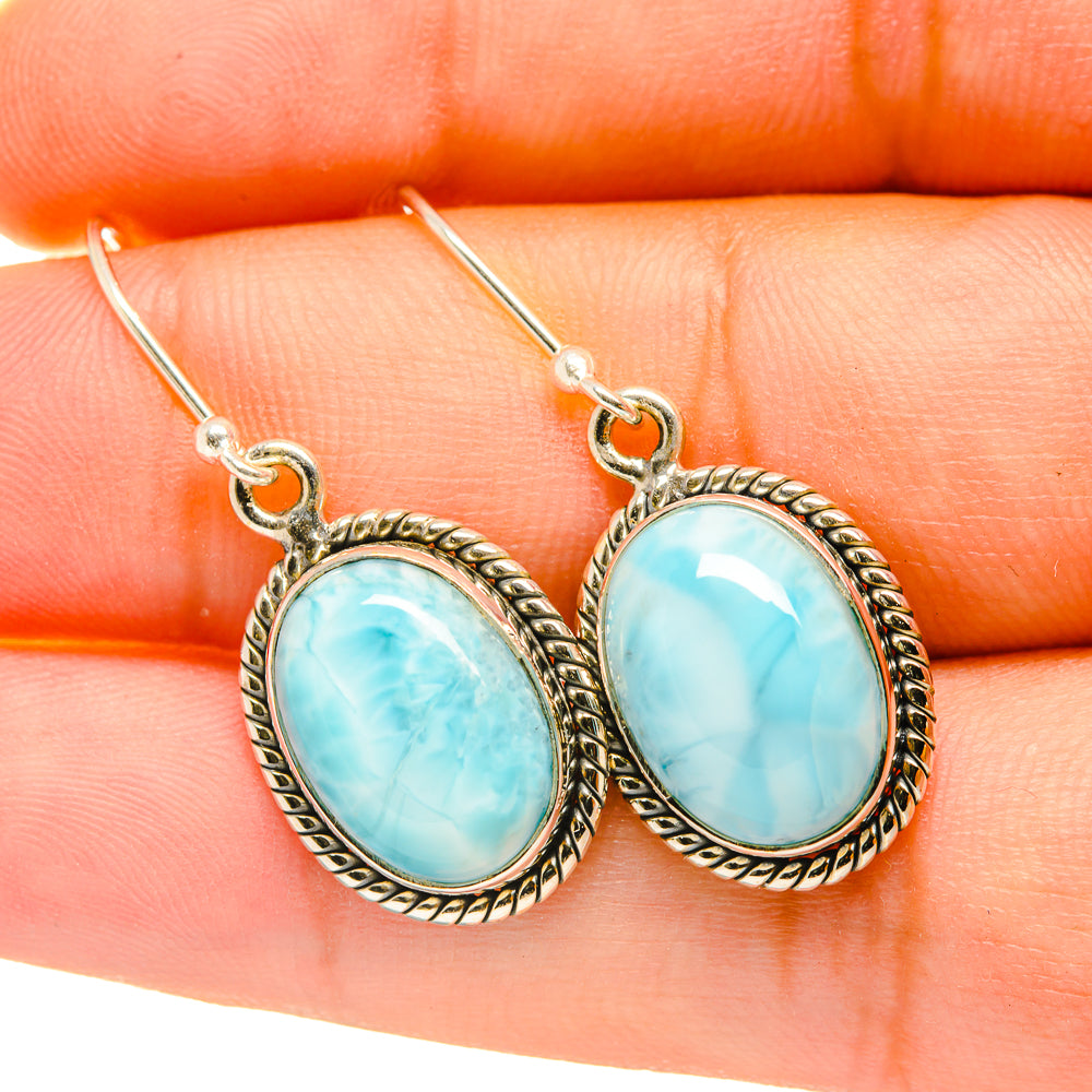 Larimar Earrings handcrafted by Anasilvercos - EARR418228