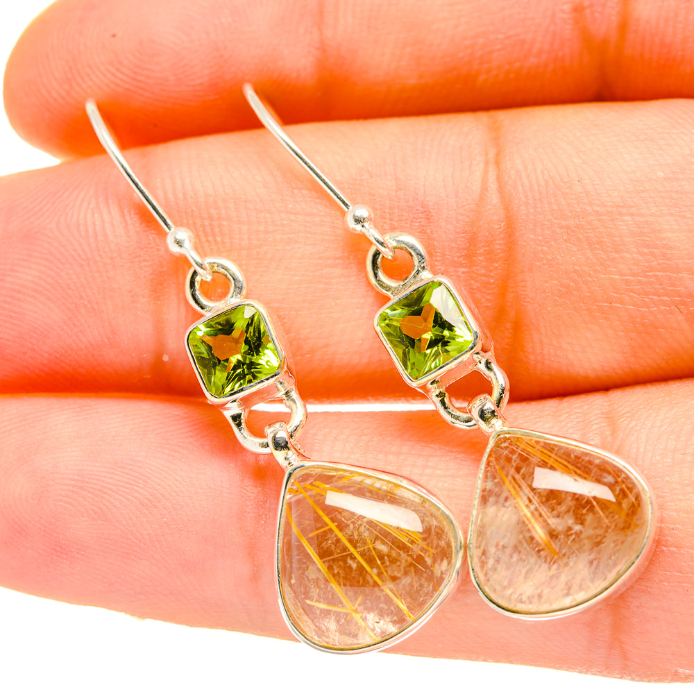 Rutilated Quartz Earrings handcrafted by Anasilvercos - EARR418229