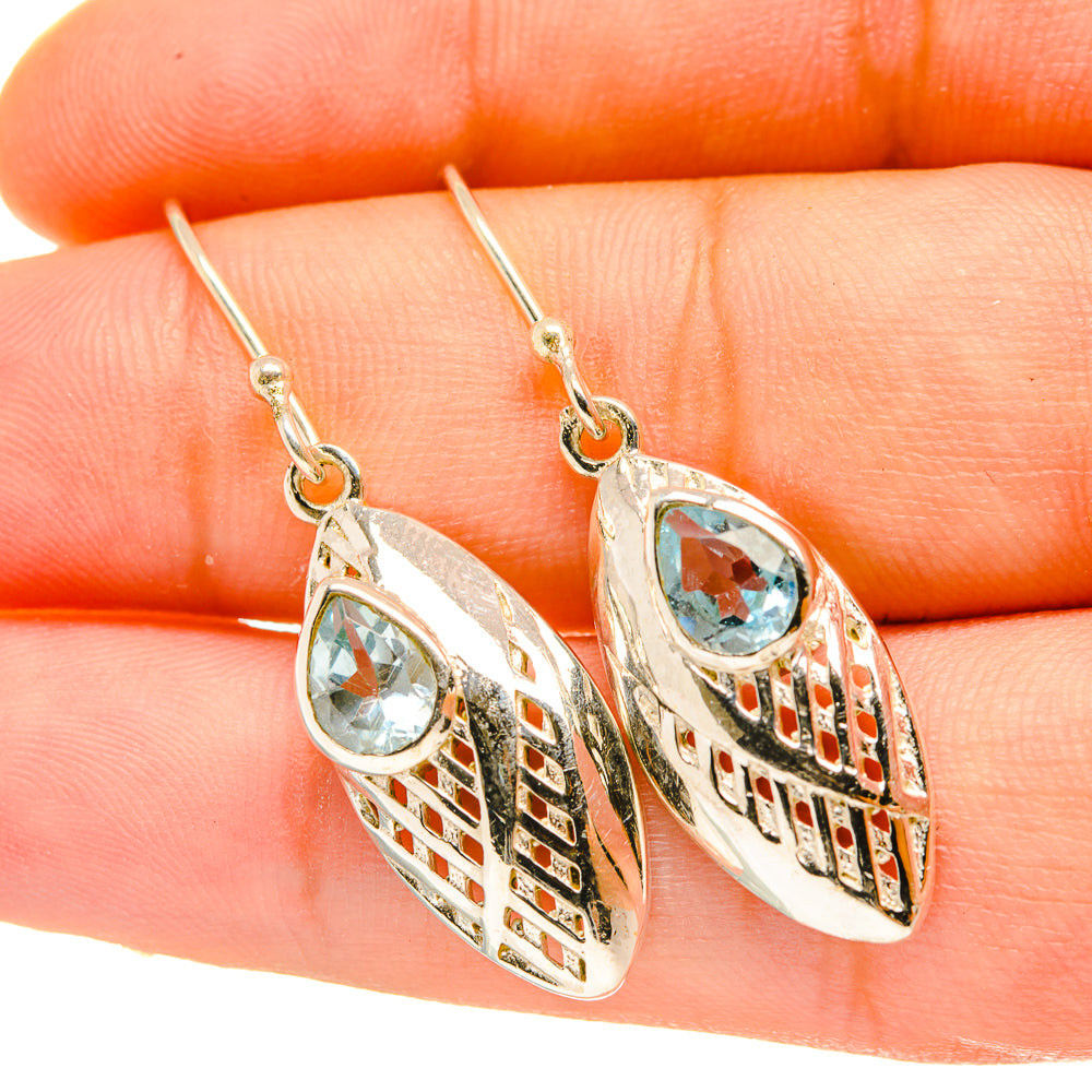 Blue Topaz Earrings handcrafted by Anasilvercos - EARR418235