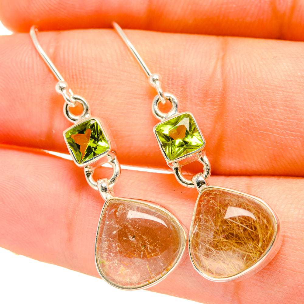 Rutilated Quartz Earrings handcrafted by Anasilvercos - EARR418244