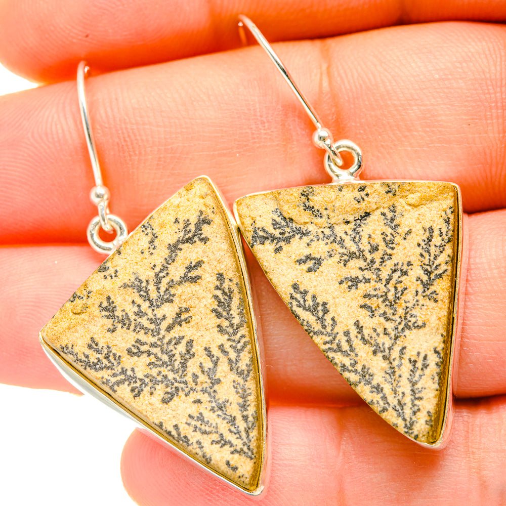 Germany Psilomelane Dendrite Earrings handcrafted by Anasilvercos - EARR418250
