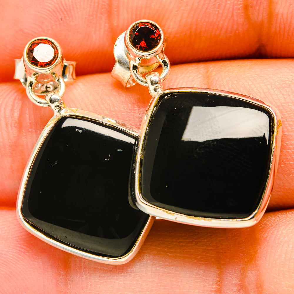 Black Onyx Earrings handcrafted by Anasilvercos - EARR418260